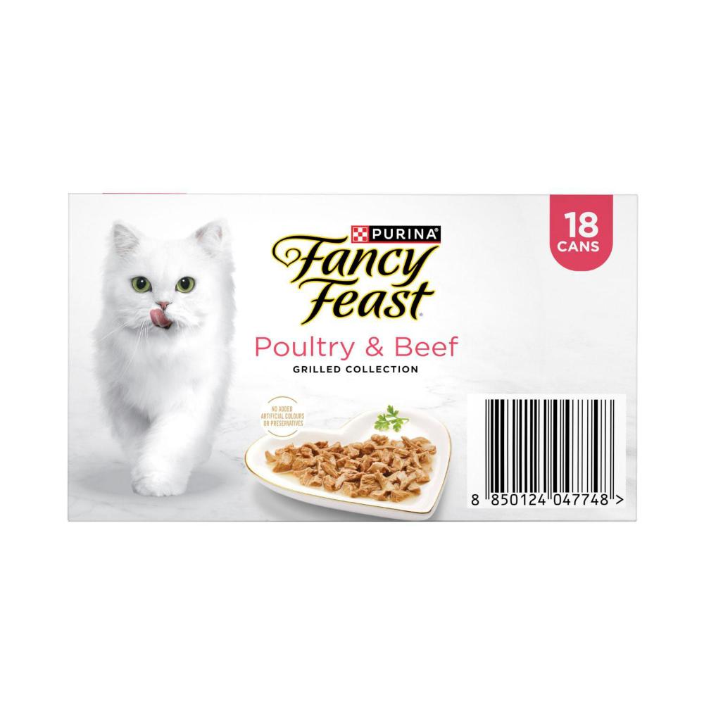 Fancy Feast Grilled Poultry & Beef Collection Variety Pack Cat Food 18x85g - 18 Pack