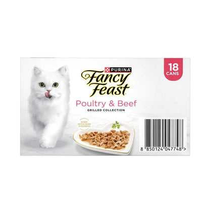 Fancy Feast Grilled Poultry & Beef Collection Variety Pack Cat Food 18x85g - 18 Pack