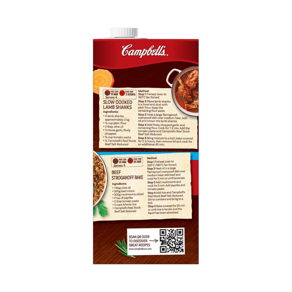 Campbell's Real Stock Beef Stock Salt Reduced - 1L