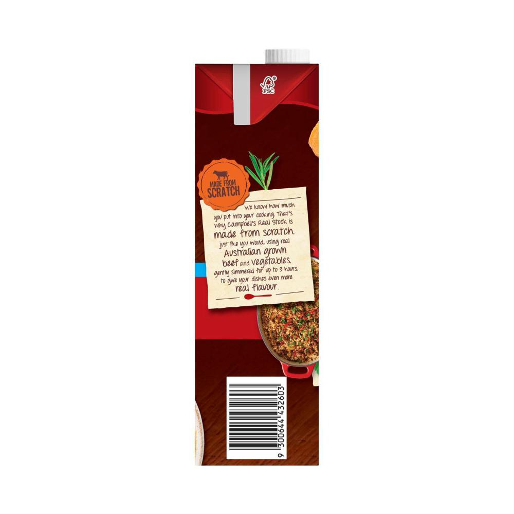 Campbell's Real Stock Beef Stock Salt Reduced - 1L