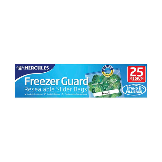 Hercules Freezerguard Resealable Medium Slider Bags - 25 Pack