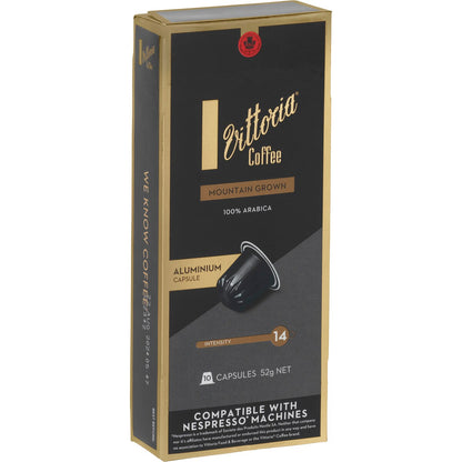 Vittoria Mountain Grown Nespresso Compatible Coffee Capsules Pack 10