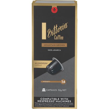Vittoria Mountain Grown Nespresso Compatible Coffee Capsules 10 Pack