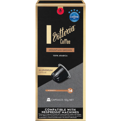 Vittoria Mountain Grown Nespresso Compatible Coffee Capsules 10 Pack
