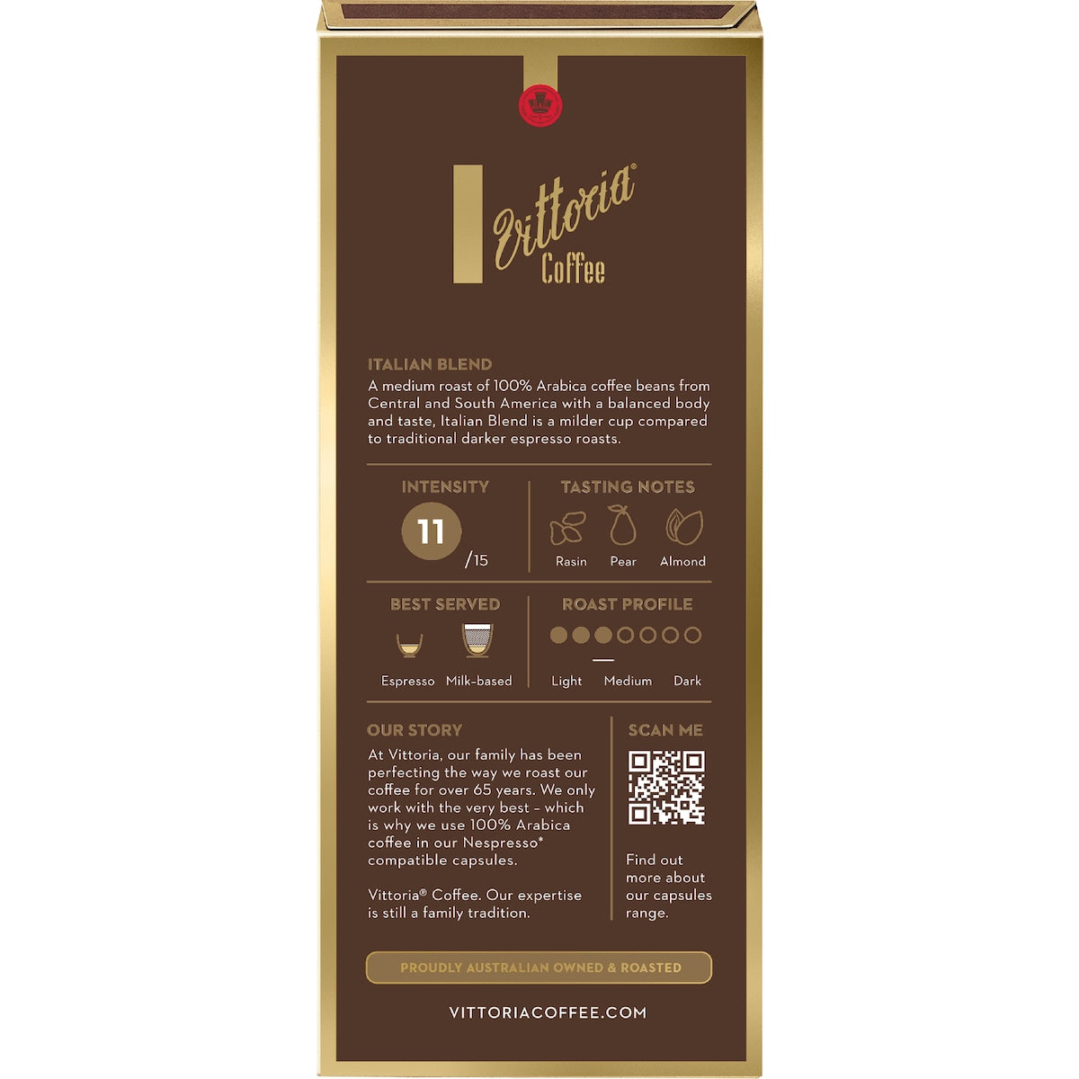 Vittoria Italian Nespresso Compatible Coffee Capsules 10 Pack