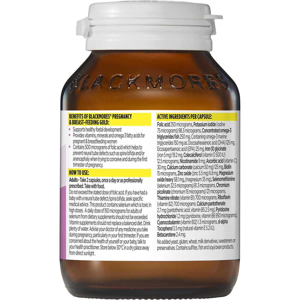 Blackmores Pregnancy & Breastfeeding Gold Vitamin Capsules 60 pack