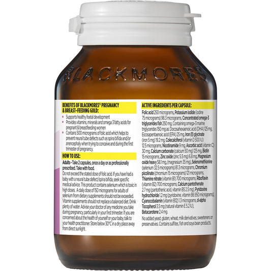 Blackmores Pregnancy & Breastfeeding Gold Vitamin Capsules 60 pack