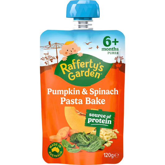 Rafferty's Garden Baby Food Pouch Pumpkin & Spinach Pasta Bake 6+ Months 120g
