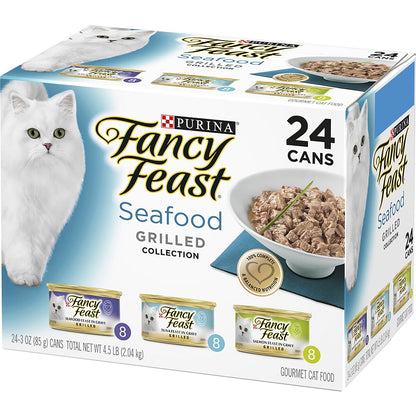 Fancy Feast Seafood Grilled Gourmet Cat Food Tins 85g X 24 Case