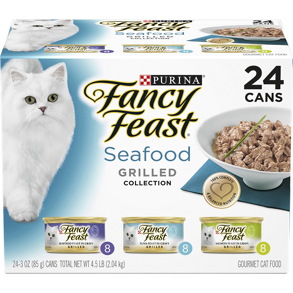 Fancy Feast Seafood Grilled Gourmet Cat Food Tins 85g X 24 Case