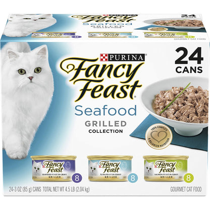 Fancy Feast Seafood Grilled Gourmet Cat Food Tins 85g X 24 Case