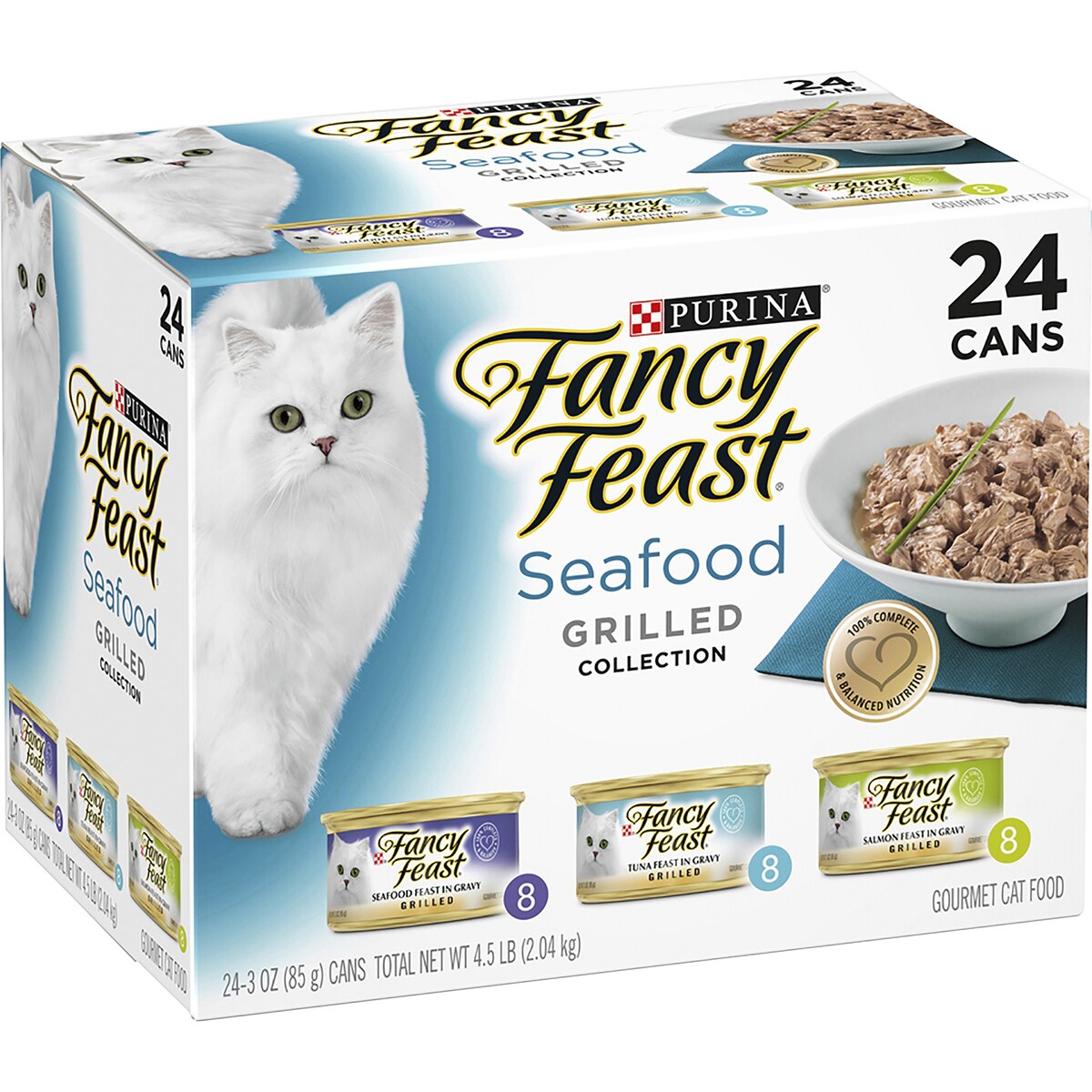 Fancy Feast Seafood Grilled Gourmet Cat Food Tins 85g X 24 Case
