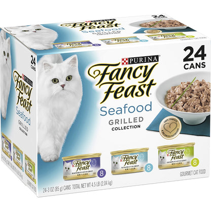 Fancy Feast Seafood Grilled Gourmet Cat Food Tins 85g X 24 Case