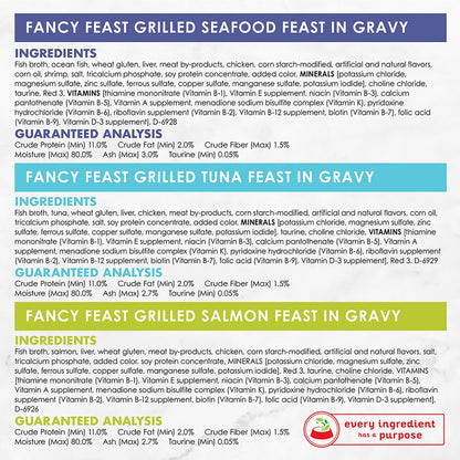 Fancy Feast Seafood Grilled Gourmet Cat Food Tins 85g X 24 Case