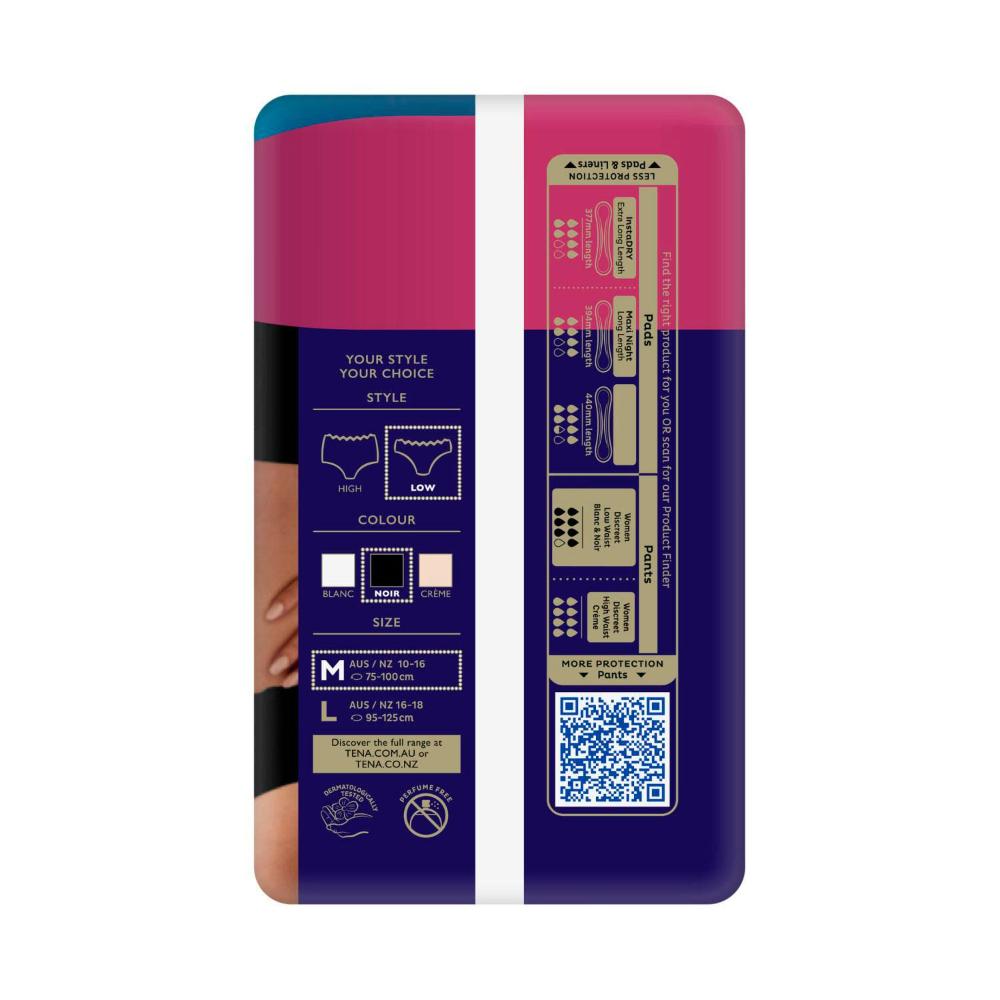 Tena Discreet Pants Lw Noir Size M - 12 Pack