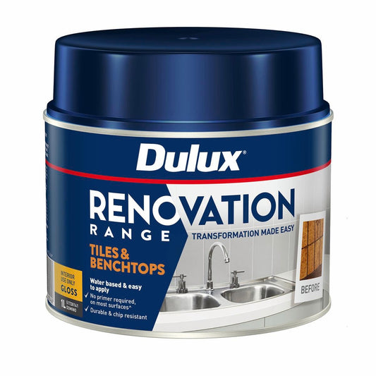 Dulux Renovation Range Tiles Benchtops Gloss 1L 134mm x 107mm x 107mm Domino