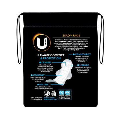 U By Kotex Pads Regular With Wings - 12 Pack