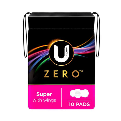 U By Kotex Pads Zero Super With Wings - 10 Pack