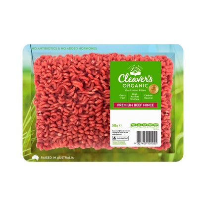 Cleaver's Organic Grass-Fed Premium Beef Mince - 500g