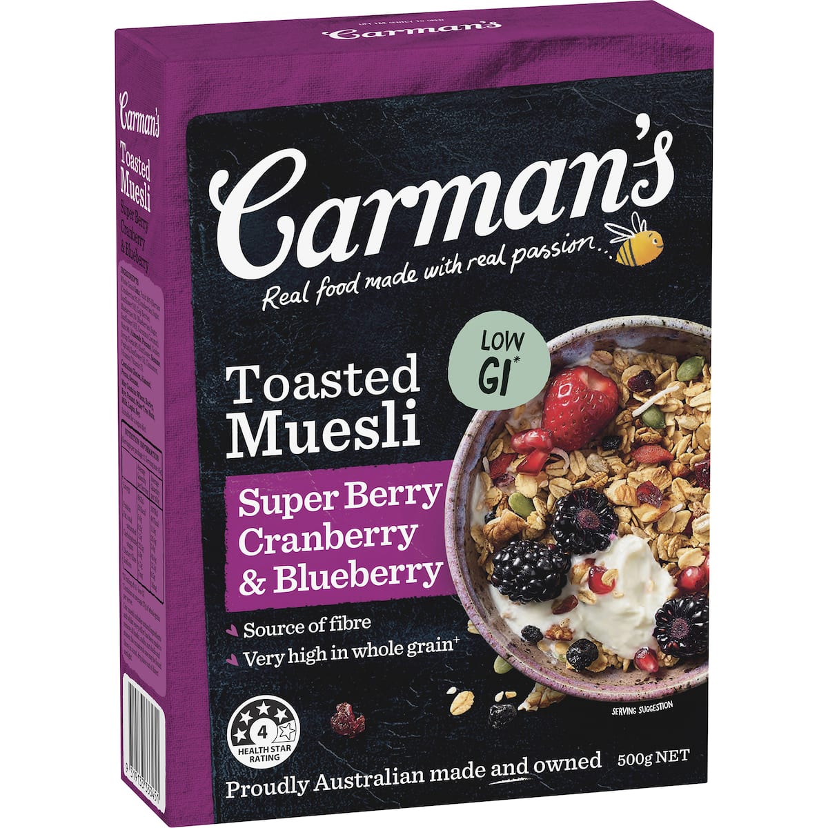 Carman's Muesli Toasted Super Berry Cranberry & Blueberry 500g