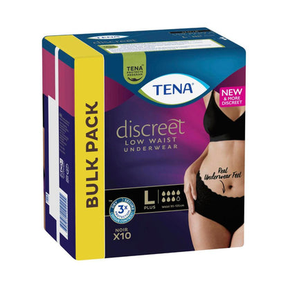 Tena Discreet Pants Low Noir Size L - 10 Pack