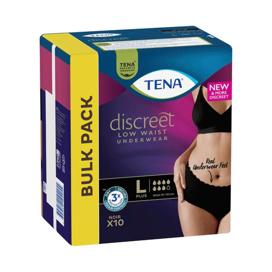 Tena Discreet Pants Low Noir Size L - 10 Pack