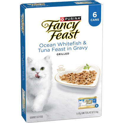 Fancy Feast Ocean Whitefish & Tuna With Gravy Wet Cat Food 85g X 6 Pack
