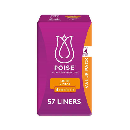Poise Light Liners Value - 57 Pack