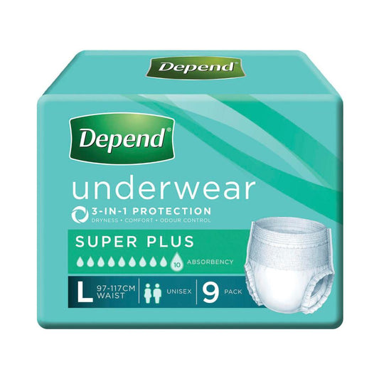 Depend Underwear Super Plus Large - 9 Pack