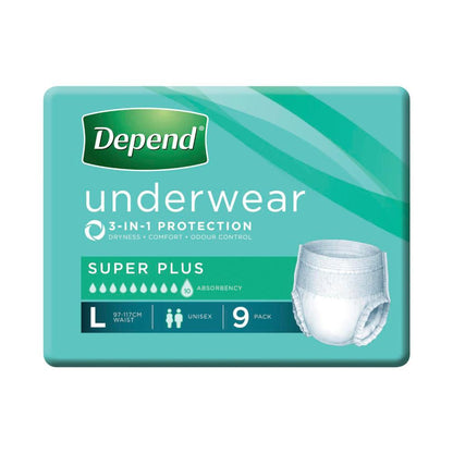 Depend Underwear Super Plus Large - 9 Pack