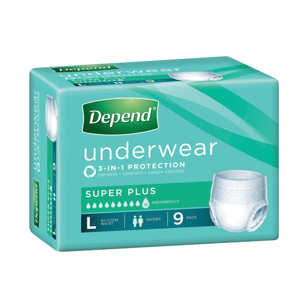 Depend Underwear Super Plus Large - 9 Pack