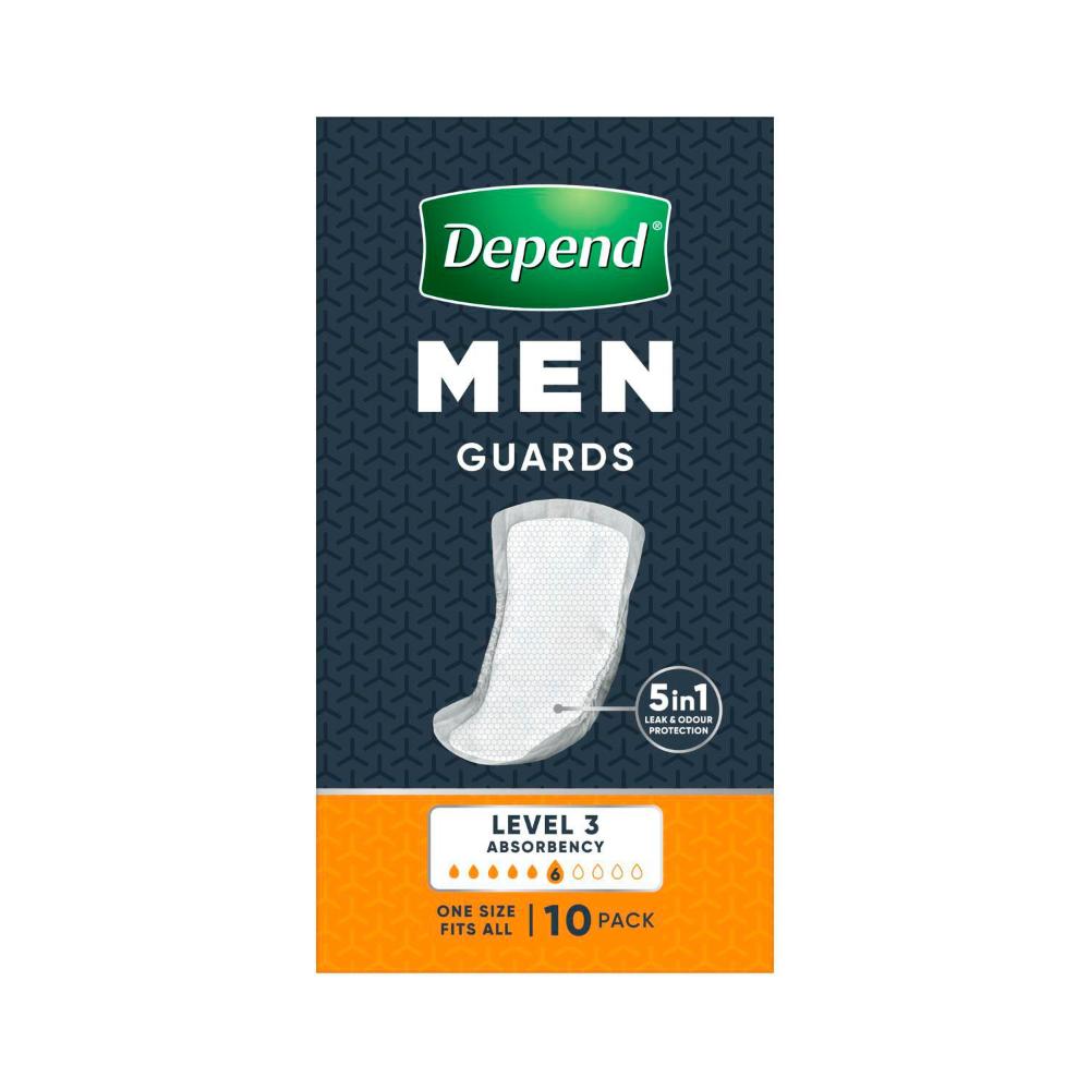 Depend Men Level 3 Guards - 10 Pack