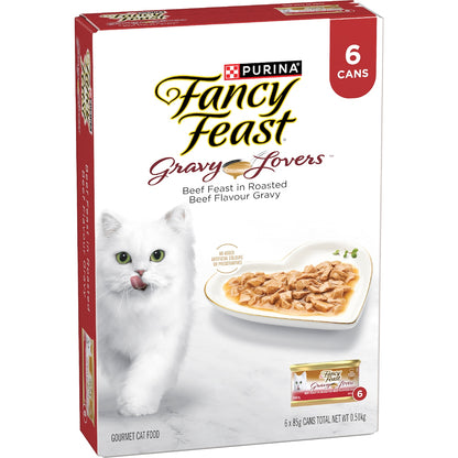 Fancy Feast Gravy Lovers Beef Wet Cat Food 85g X 6 Pack