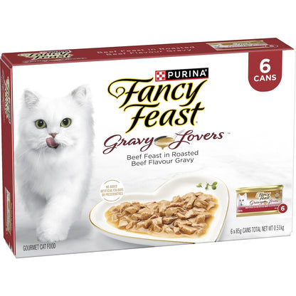 Fancy Feast Gravy Lovers Beef Wet Cat Food 85g X 6 Pack