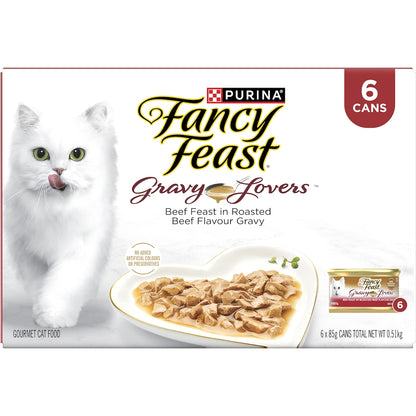 Fancy Feast Gravy Lovers Beef Wet Cat Food 85g X 6 Pack