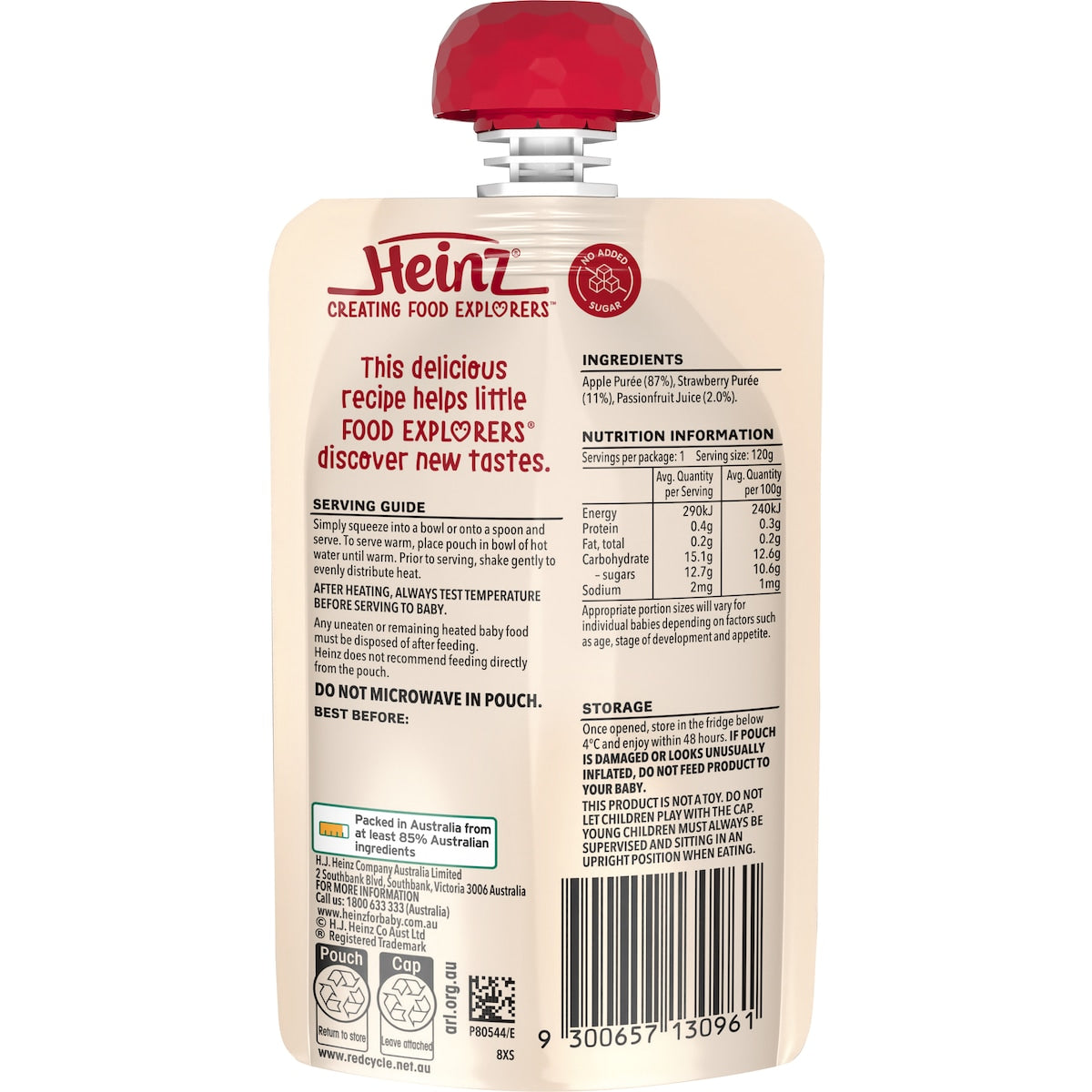 Heinz Baby Food Apple Strawberry & Passionfruit 8+ Months 120g