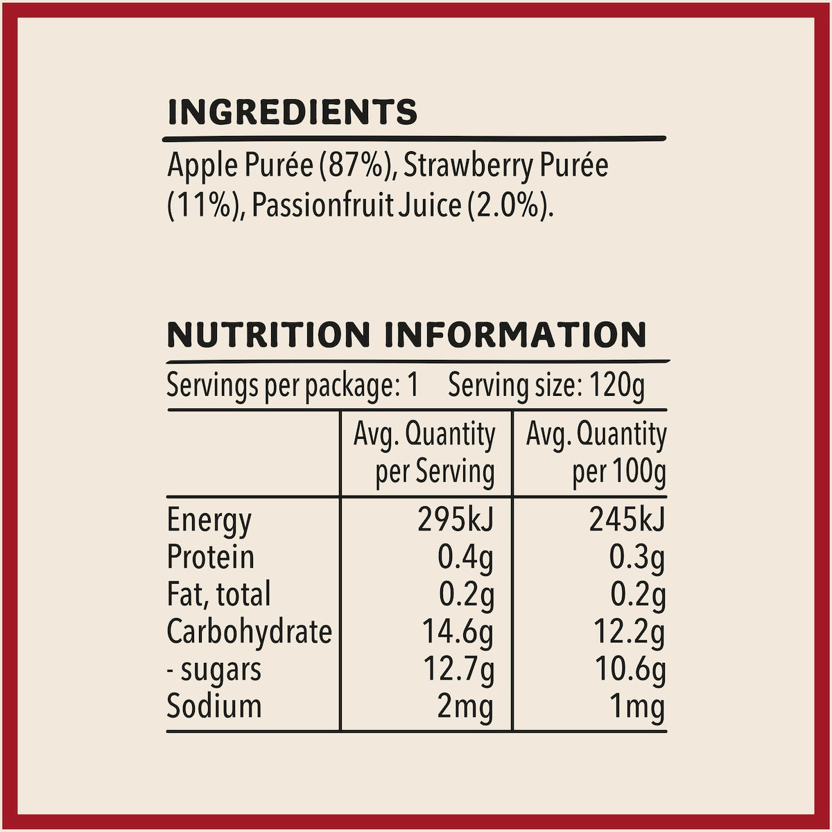 Heinz Baby Food Apple Strawberry & Passionfruit 8+ Months 120g