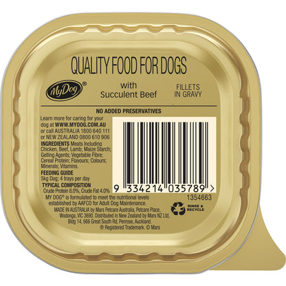 My Dog Fillets In Gravy With Succulent Beef Wet Dog Food 100g
