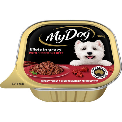 My Dog Fillets In Gravy With Succulent Beef Wet Dog Food 100g