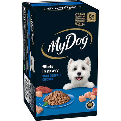 My Dog Fillets In Gravy With Tender Chicken Wet Dog Food Trays 6 Pack x 100g