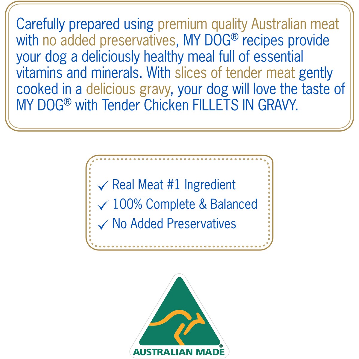 My Dog Fillets In Gravy With Tender Chicken Wet Dog Food Trays 6 Pack x 100g