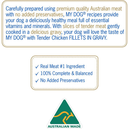 My Dog Fillets In Gravy With Tender Chicken Wet Dog Food Trays 6 Pack x 100g
