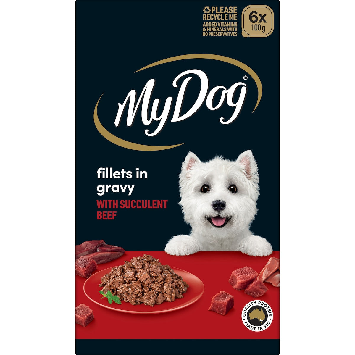 My Dog Fillets In Gravy Succulent Beef Wet Food 100g X 6 Pack