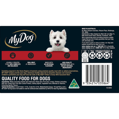My Dog Fillets In Gravy Succulent Beef Wet Food 100g X 6 Pack