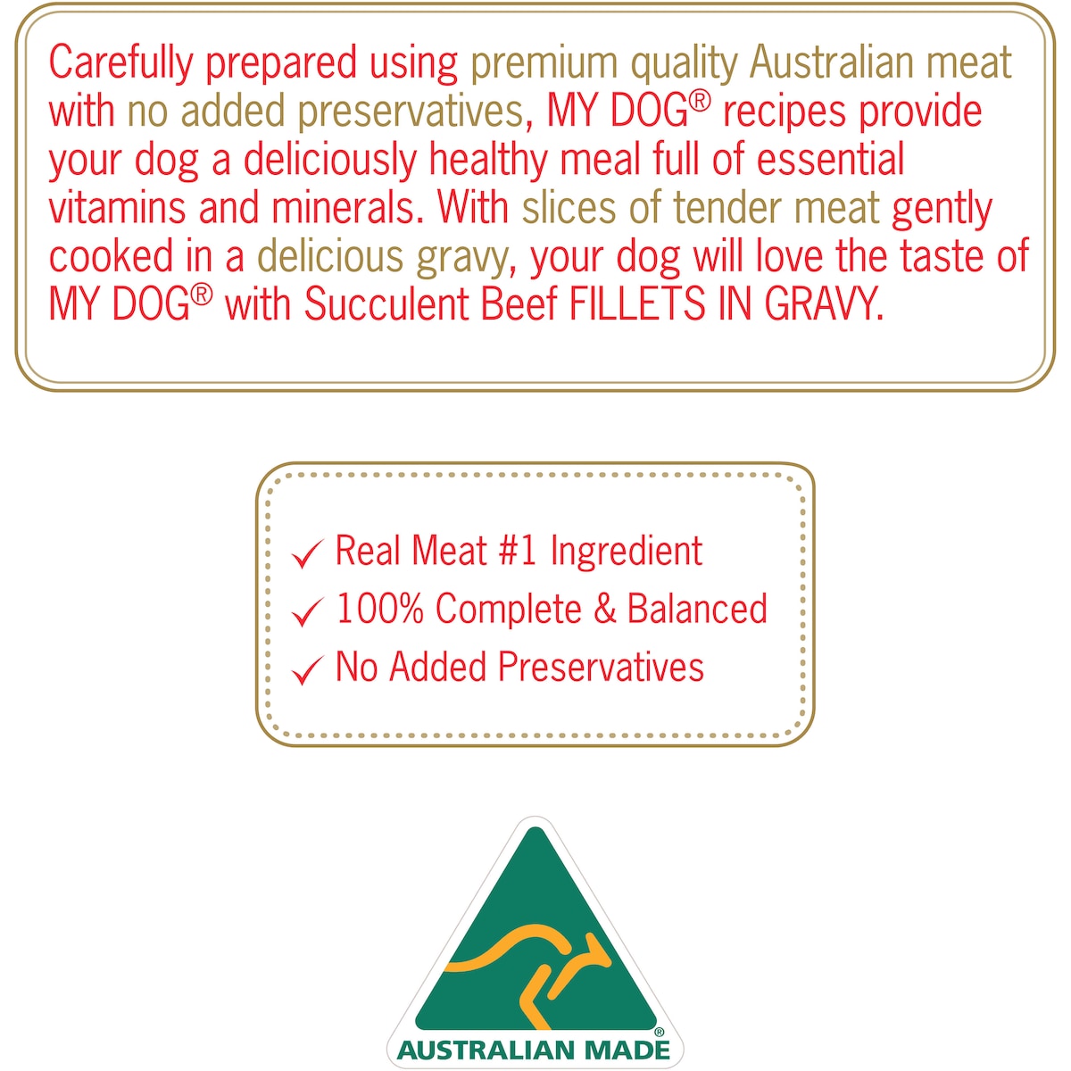 My Dog Fillets In Gravy Succulent Beef Wet Food 100g X 6 Pack