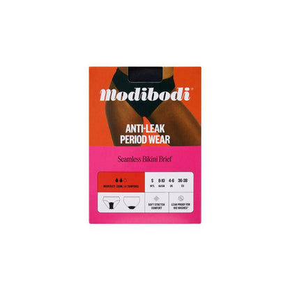Modibodi Comfort Period Brief Black Moderate Size S 8-10 - 1 Pack