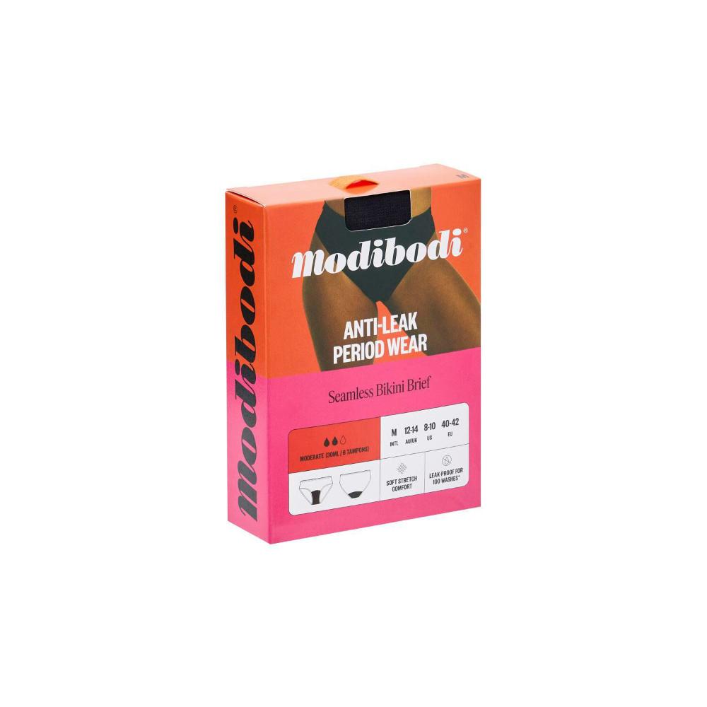 Modibodi Comfort Period Brief Black Moderate Size M 12-14 - 1 Pack