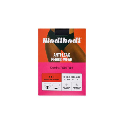 Modibodi Comfort Period Brief Black Moderate Size XL 20-22 - 1 Pack