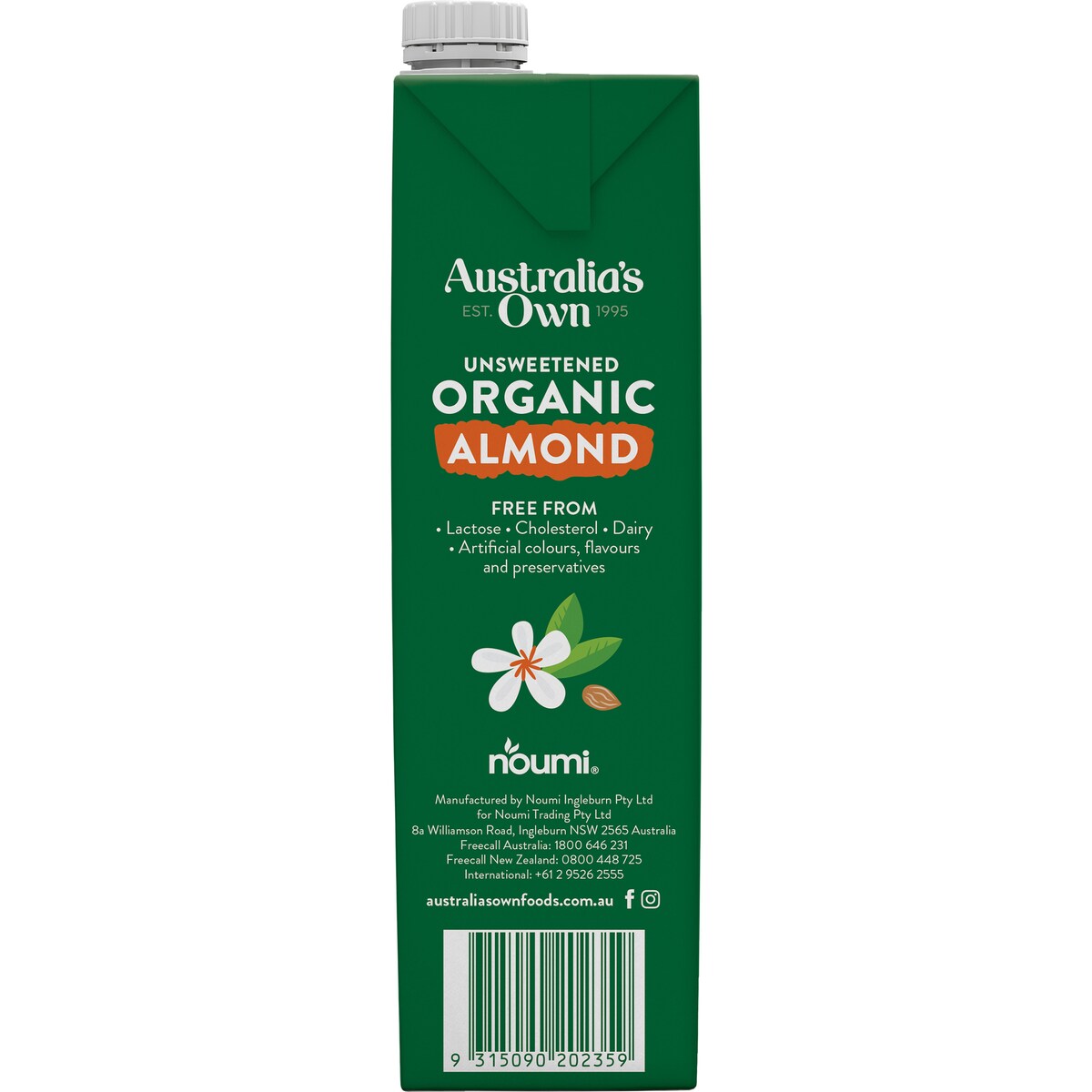 Australia's Own Unsweetened Almond Milk 1l