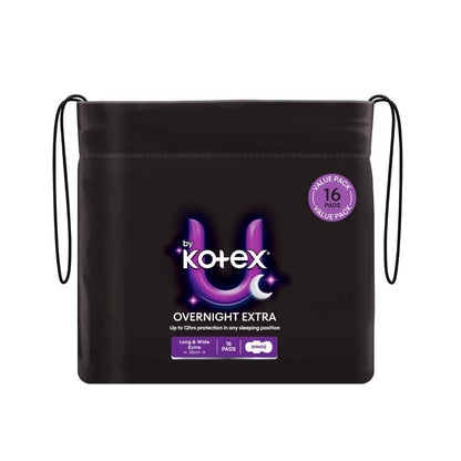 U By Kotex Overnight Long Bulk Pads - 16 Pack